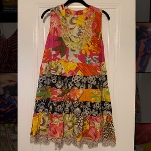 SOLD - Free People multi pattern frock